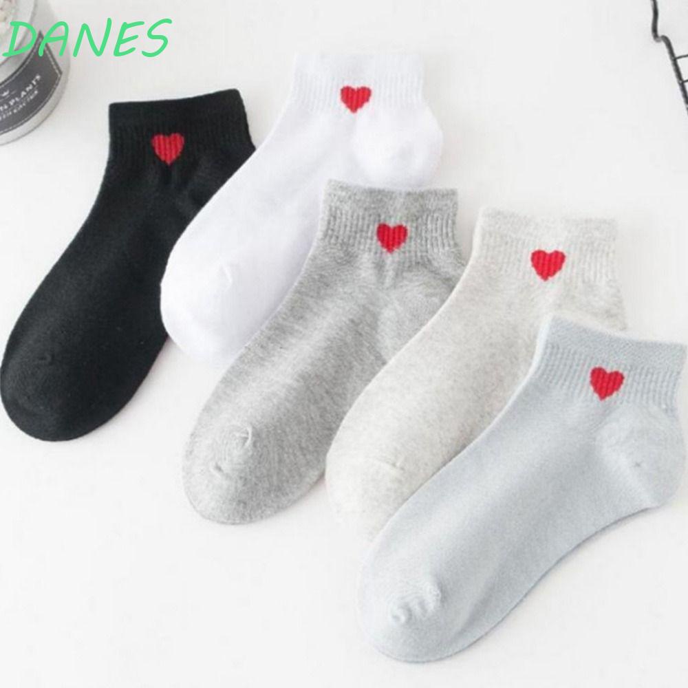 DANES Vớ Cotton Mỏng Thấm Hút Mồ Hôi Thêu Họa Tiết Thời Trang Xuân Hè Cho Nữ