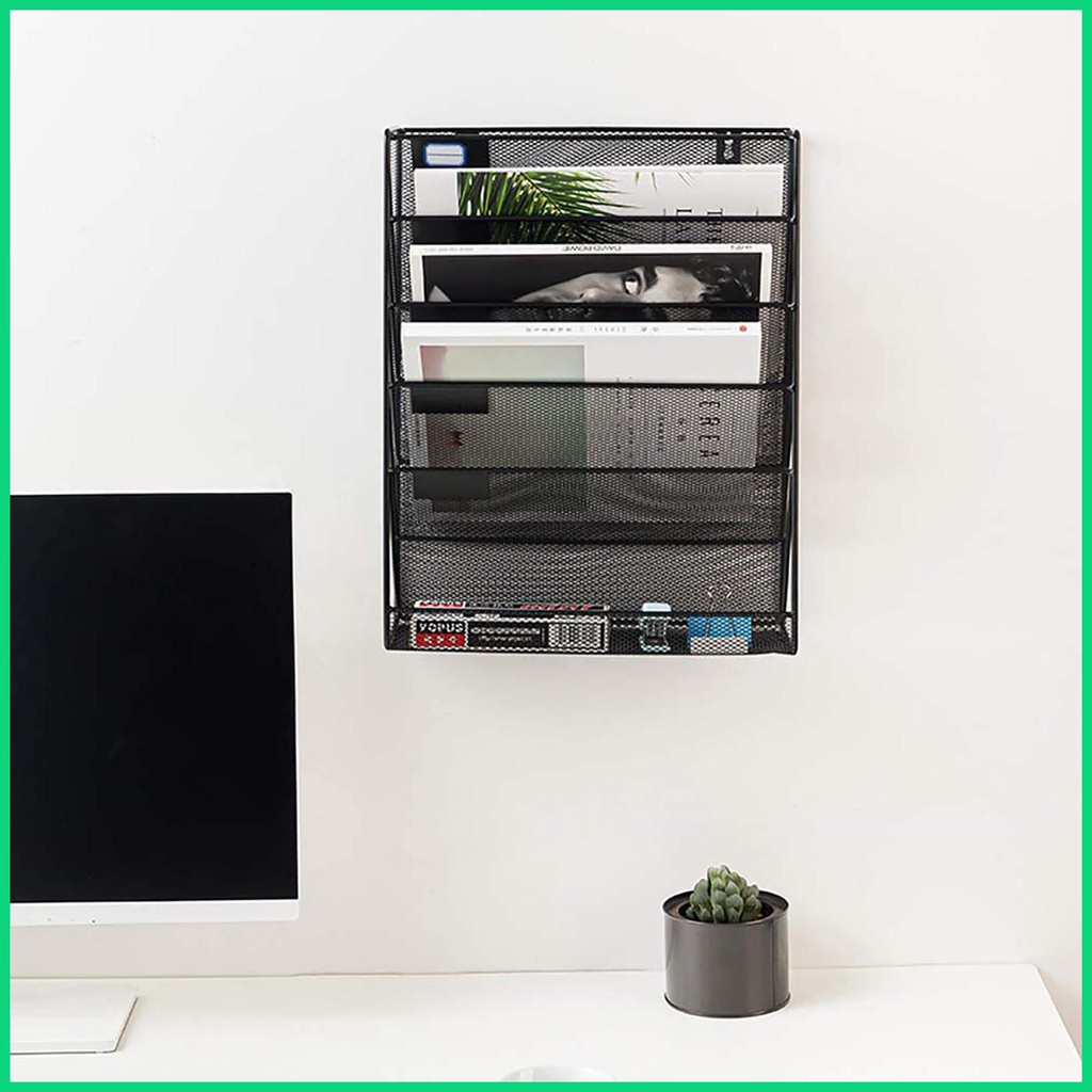 Giá Đỡ Tài Liệu 5 Ngăn Gắn Tường Khổ A4 Jawvn Tiện Dụng