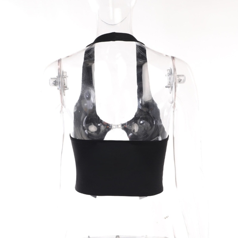 Áo Croptop Hai Dây Hở Lưng In Chữ Y2K Thời Trang Mùa Hè Quyến Rũ Cho Nữ