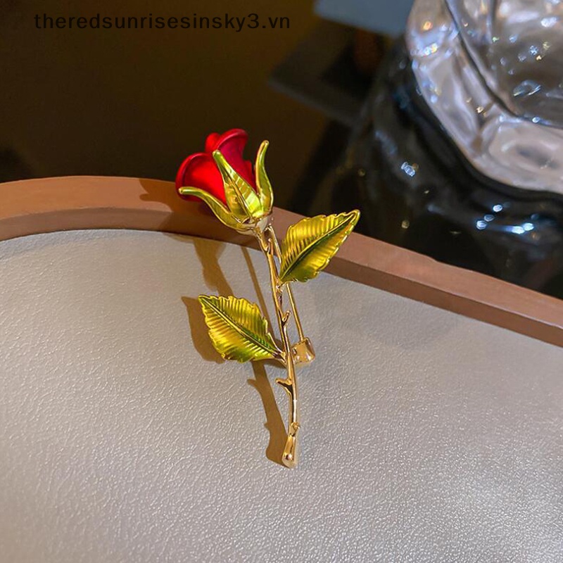 Ghim Cài Áo Hình Hoa Hồng Thanh Lịch Sáng Tạo Thời Trang Mùa Hè Cho Nữ