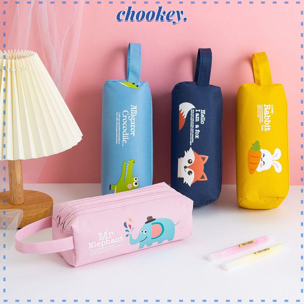 CHOOKEY Túi Đựng Bút Hai Lớp Sức Chứa Lớn Họa Tiết Hoạt Hình Dễ Thương