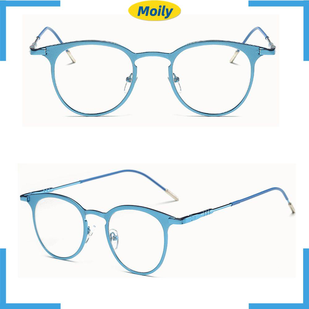 MOILYVN Kính Mát Gọng Kim Loại Tròn Siêu Nhẹ Phong Cách Vintage