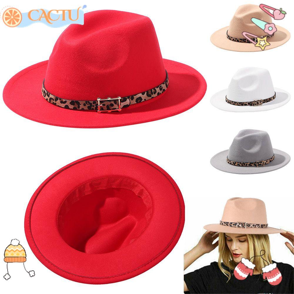 CACTU Mũ Rộng Vành Họa Tiết Da Báo Cá Tính Cho Nữ