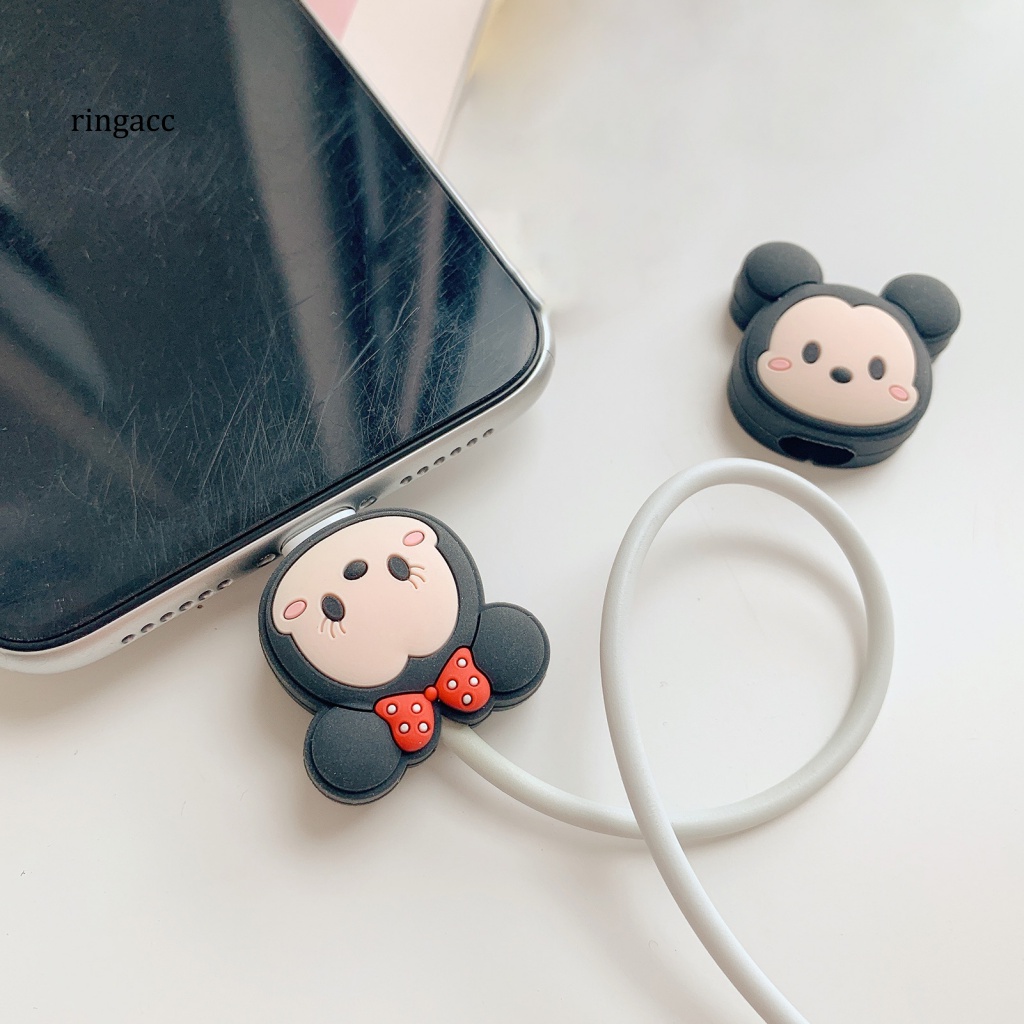 Bộ 3 Phụ Kiện Bảo Vệ Dây Cáp Sạc USB Họa Tiết Hoạt Hình Dễ Thương Siêu Bền Tiện Dụng