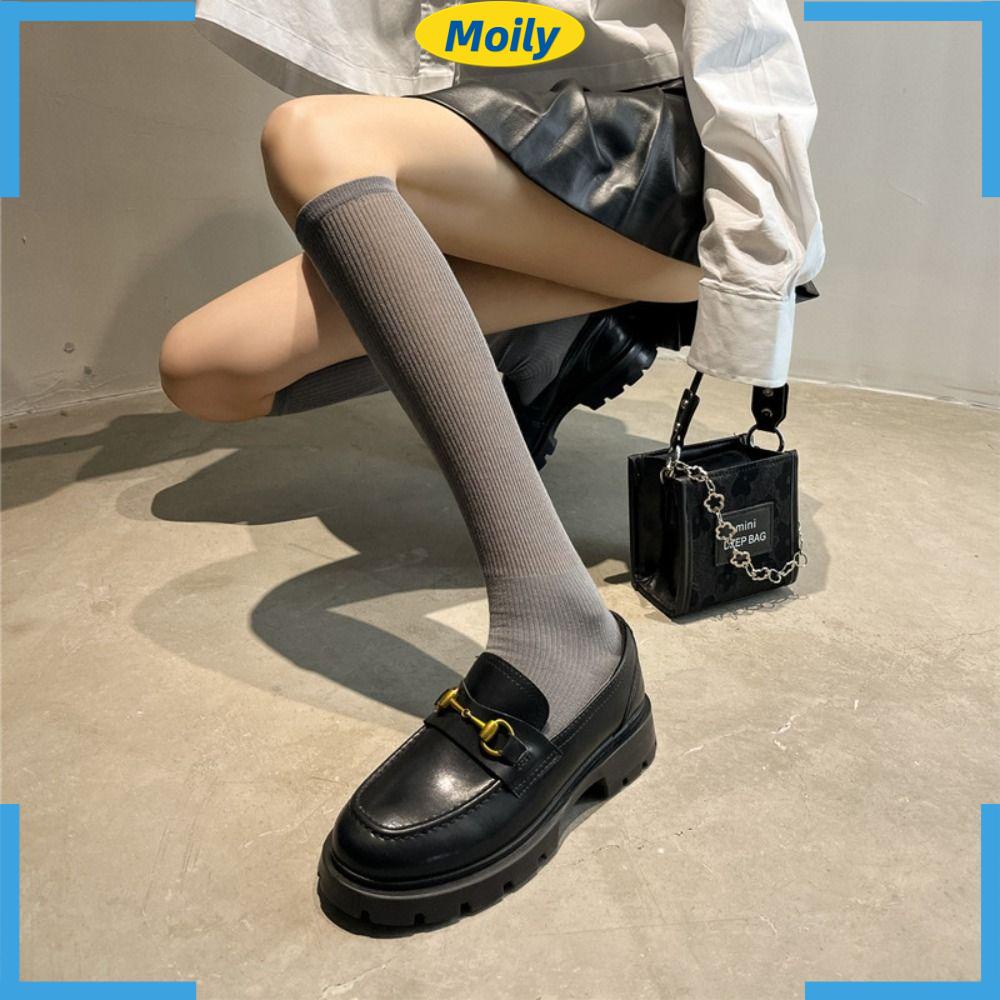 MOILYVN Vớ Dài Qua Gối Màu Trơn Thoáng Khí Cho Nữ