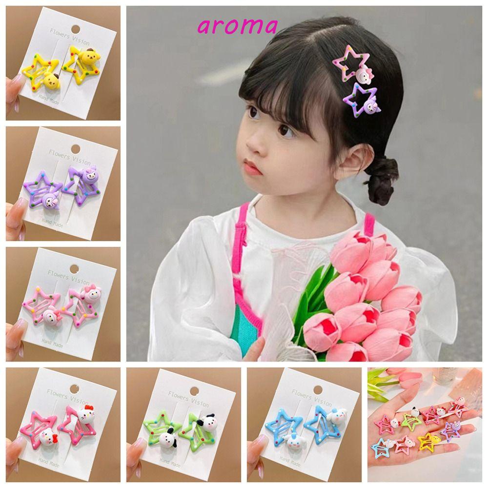 AROMA Kẹp Tóc Mái Ngang Hình Mèo Cinnamoroll / Mèo Hoạt Hình Dễ Thương Cho Nữ