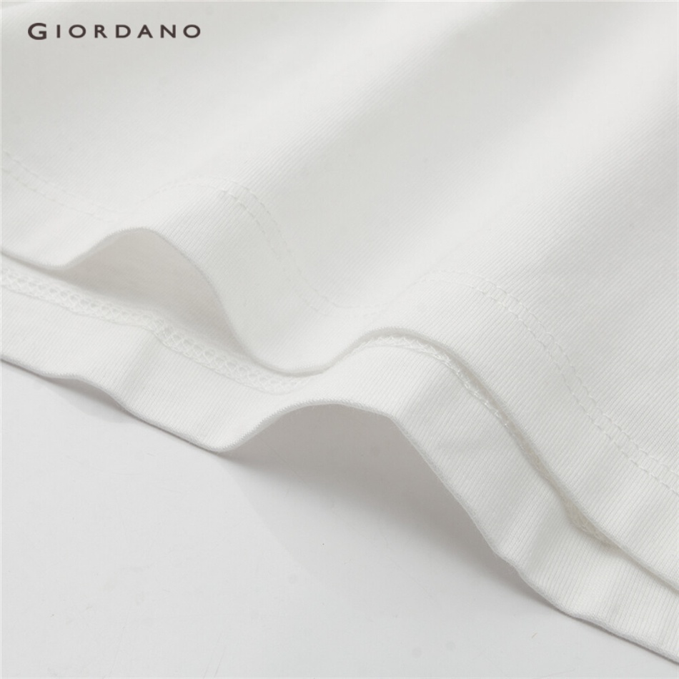 Áo thun cotton GIORDANO 05393205 tay ngắn in hình mèo dễ thương cho nữ