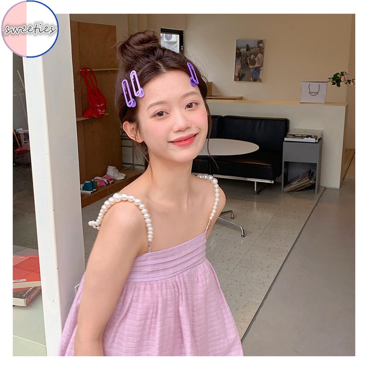 Set 6 Kẹp Tóc Mái Màu Sắc Kẹo Ngọt Phong Cách Hàn Quốc Y2K Cho Nữ