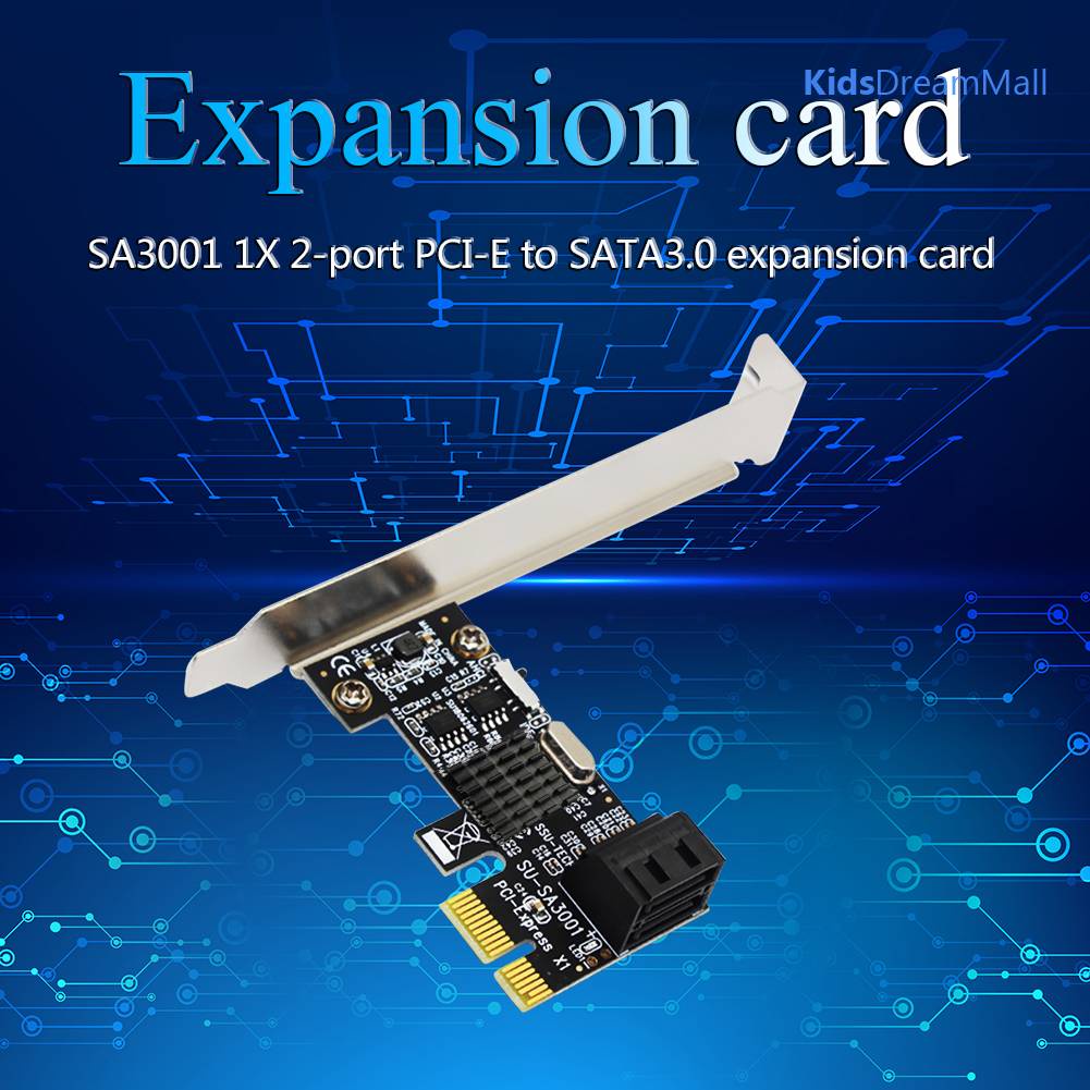 Card Chuyển Đổi SA3001 2 Cổng SATA III SATA 3.0 Sang PCIe 1X Kèm Giá Đỡ