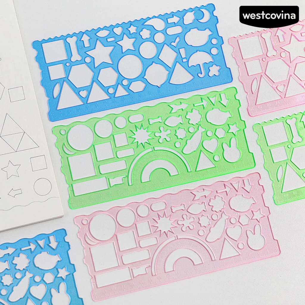 [WSTN] [WSTN]✎Set 2 Thước Kẻ Vẽ Hình Học Đa Năng Trong Suốt Độ Chính Xác Cao