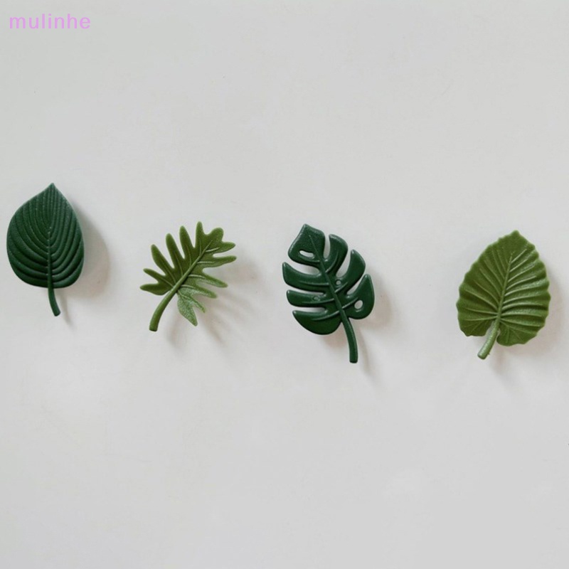 Set 4 Nam Châm Mini Bằng Nhựa ABS Chống Nước Dán Tủ Lạnh Họa Tiết Lá Nhiệt Đới