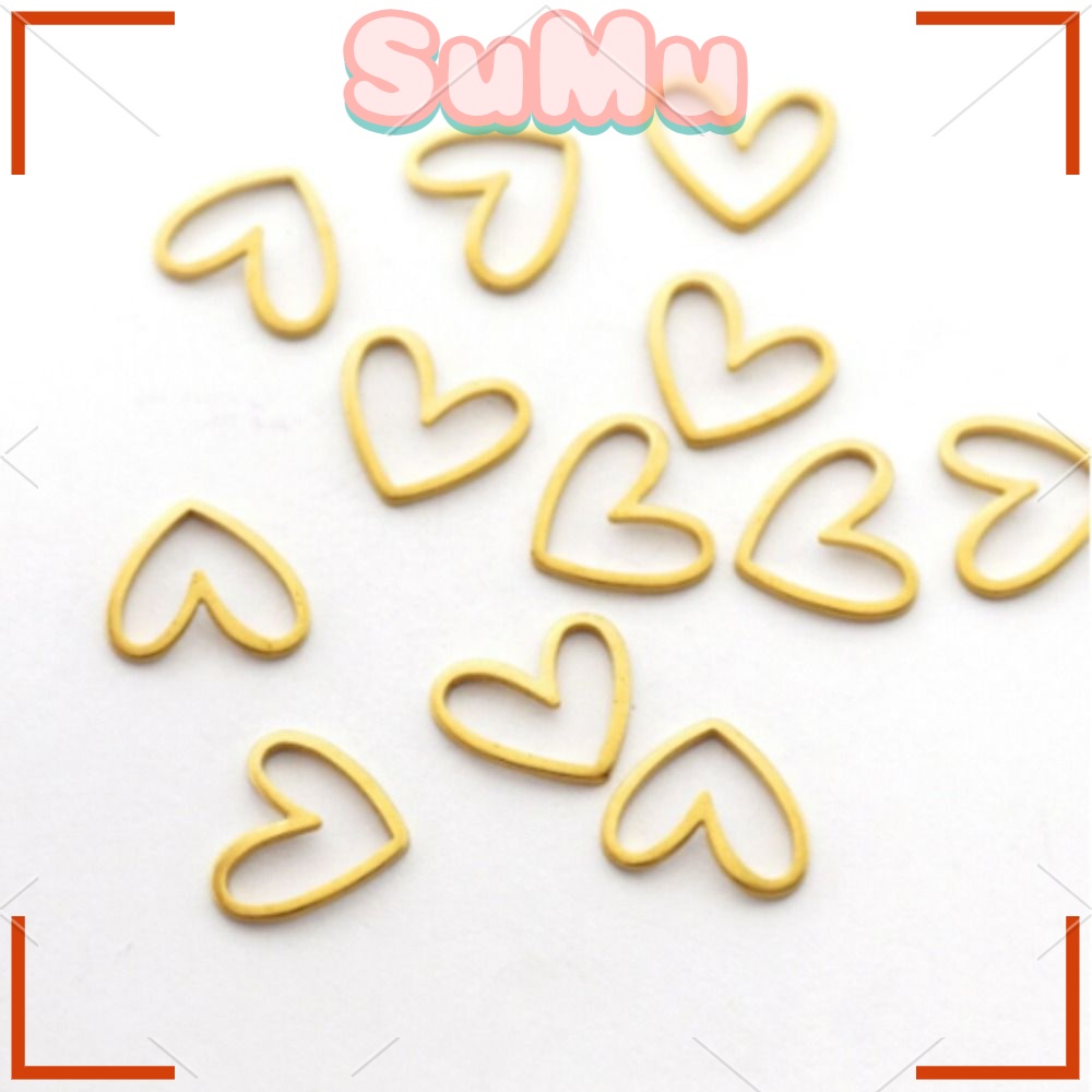 SUMU 1 Hộp 40 Vòng Nối Bằng Đồng Mạ Vàng Kích Thước 13mm * 11mm Chuyên Dụng