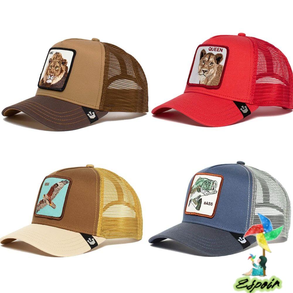 ESPO 1 Mũ Lưỡi Trai Phối Lưới Có Thể Điều Chỉnh Phong Cách Hip Hop In Hình Động Vật Nông Trại