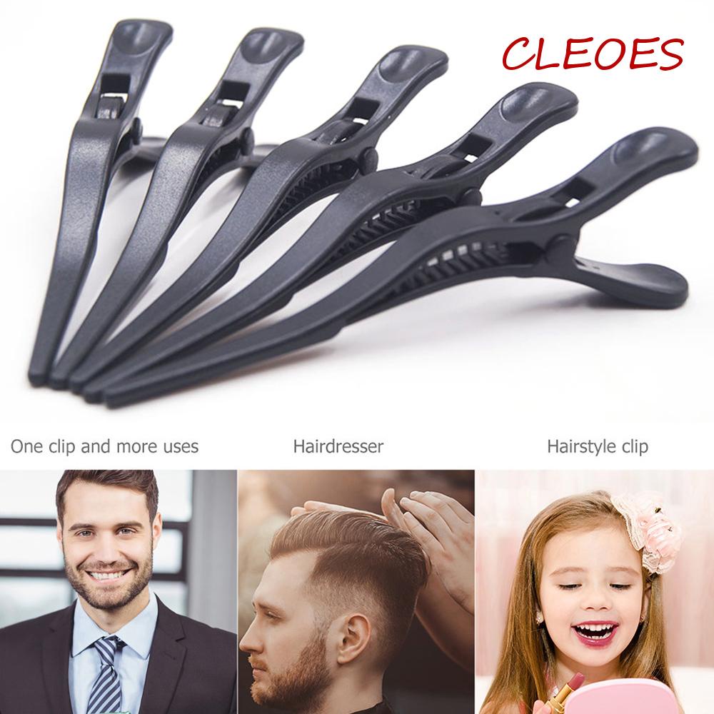 CLEOES Kẹp Nhựa ABS Màu Đen Chuyên Dụng Cho Thợ Cắt Tóc