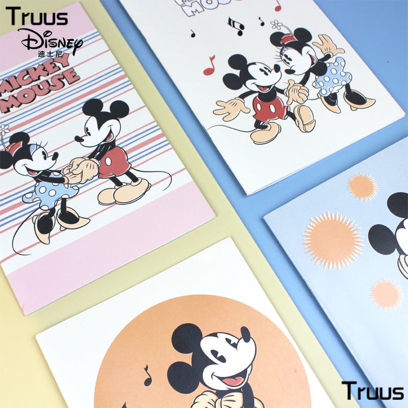 Sổ Tay Ghi Chú Bằng Sắt Kẻ Sọc Ngang In Hình Chuột Mickey Disney Cho Học Sinh Trung Học