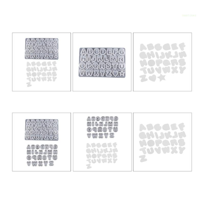 Khuôn Silicone Làm Móc Khóa / Trang Sức Hình Chữ Cái Phối Cát Chảy DIY