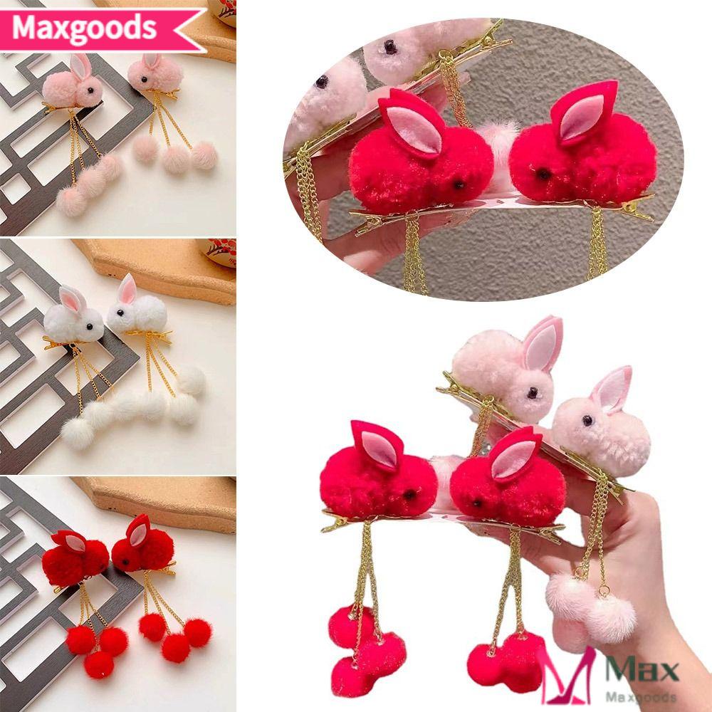 MAXG 1 Cặp Kẹp Tóc Lông Thỏ Mới