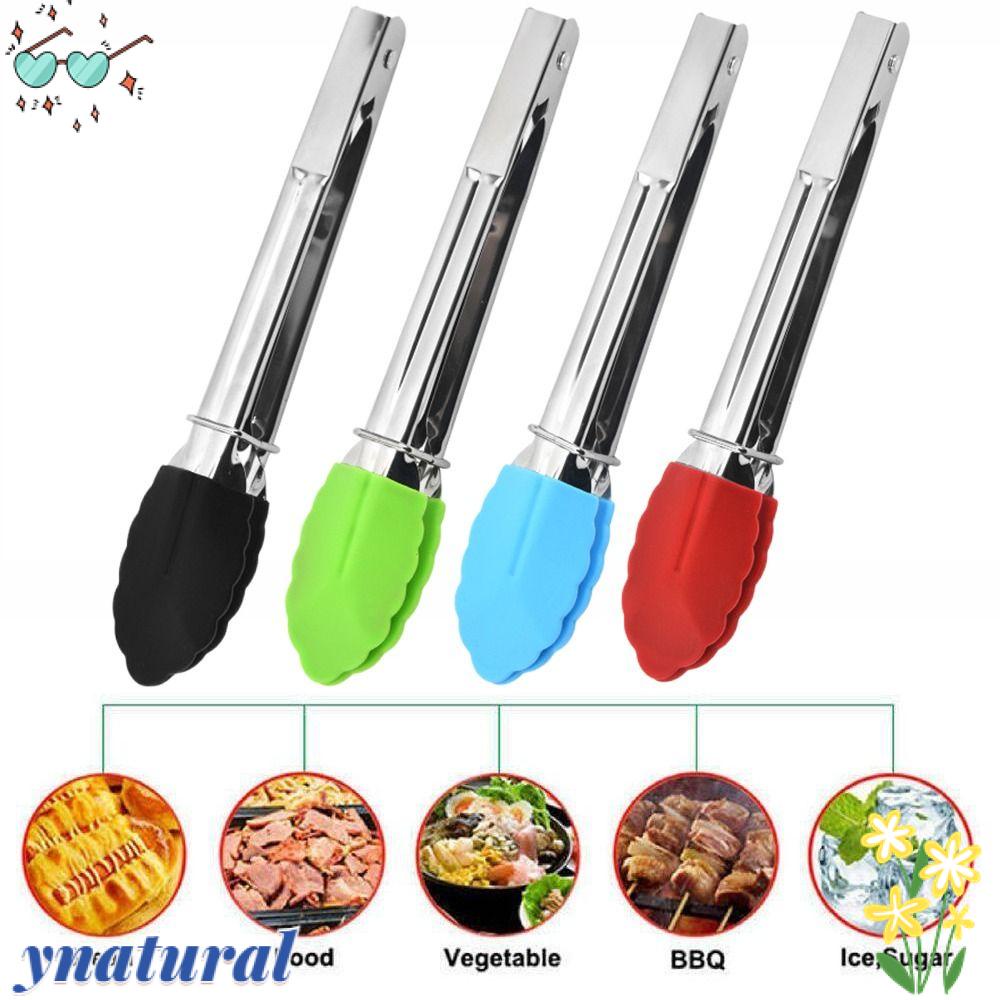 YNATURAL Kẹp Gắp Thức Ăn Bằng Silicone Tay Cầm Inox 7-inch Tiện Dụng Cho Nhà Bếp