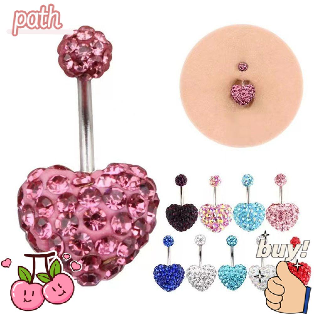 PATH Khuyên Rốn Đính Đá Hình Trái Tim Đôi Xinh Xắn