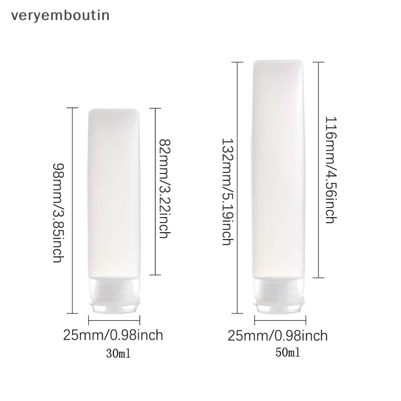 Set 4 Chai Rỗng Đựng Mỹ Phẩm Dung Tích 30ml 50ml Tiện Dụng Khi Đi Du Lịch