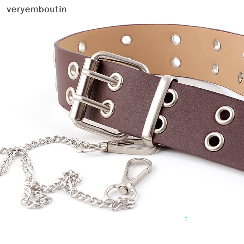 Thắt Lưng Có Khóa Cài Phối Dây Xích Phong Cách Punk Hip hop Đa Năng Thời Trang Cho Nữ