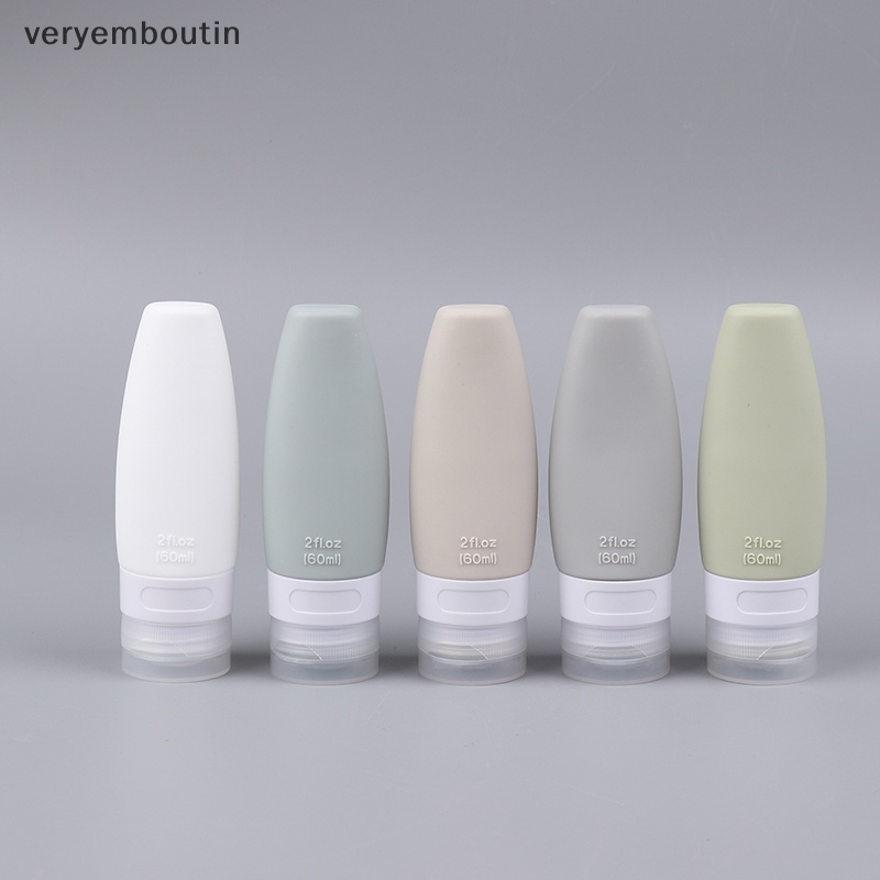 Bộ Chai Silicone Đựng Dầu Gội / Sữa Tắm Hình Nón 60ml Tiện Dụng Khi Đi Du Lịch