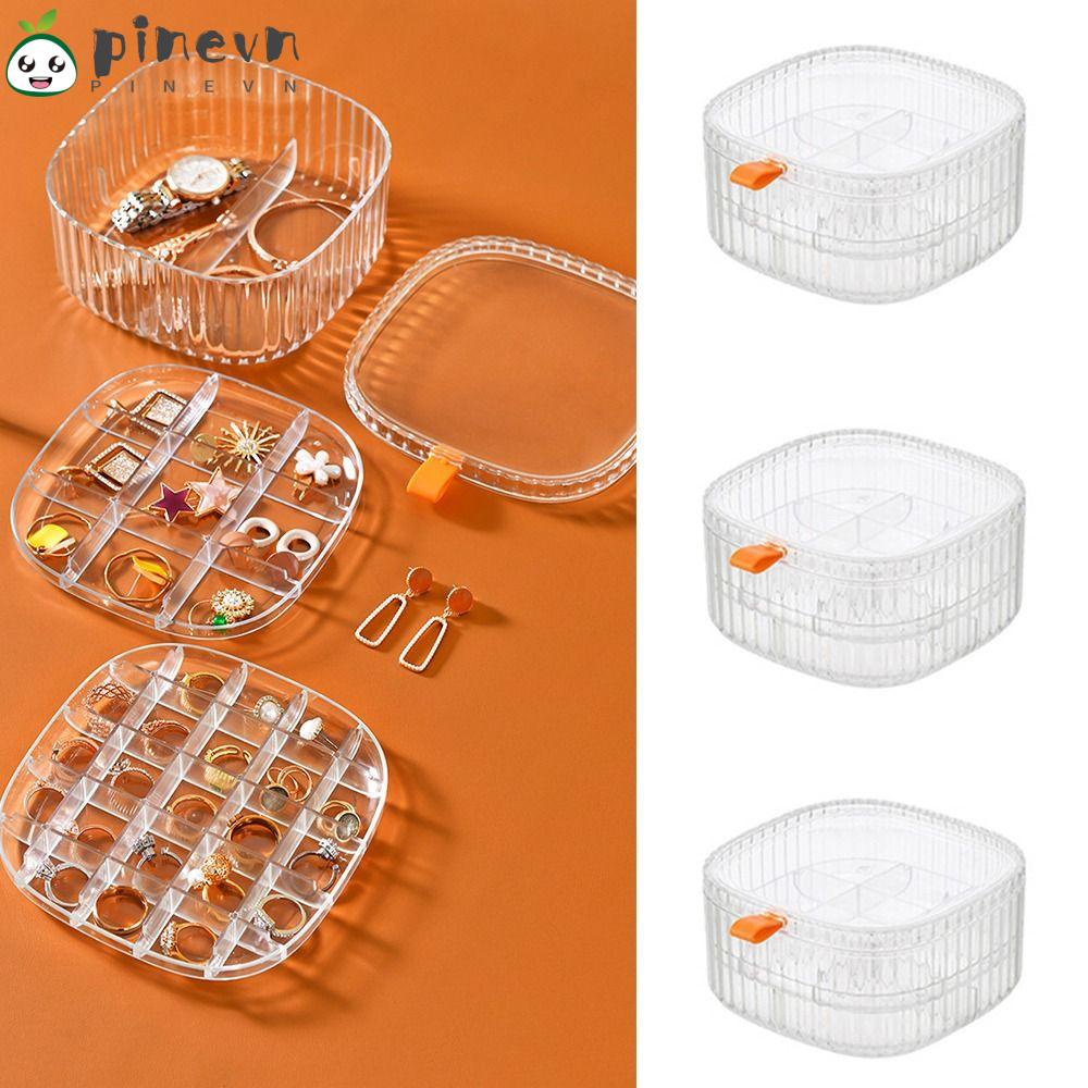 PINEVN Hộp Đựng Trang Sức Trong Suốt Nhiều Tầng Thiết Kế Đơn Giản Ốp