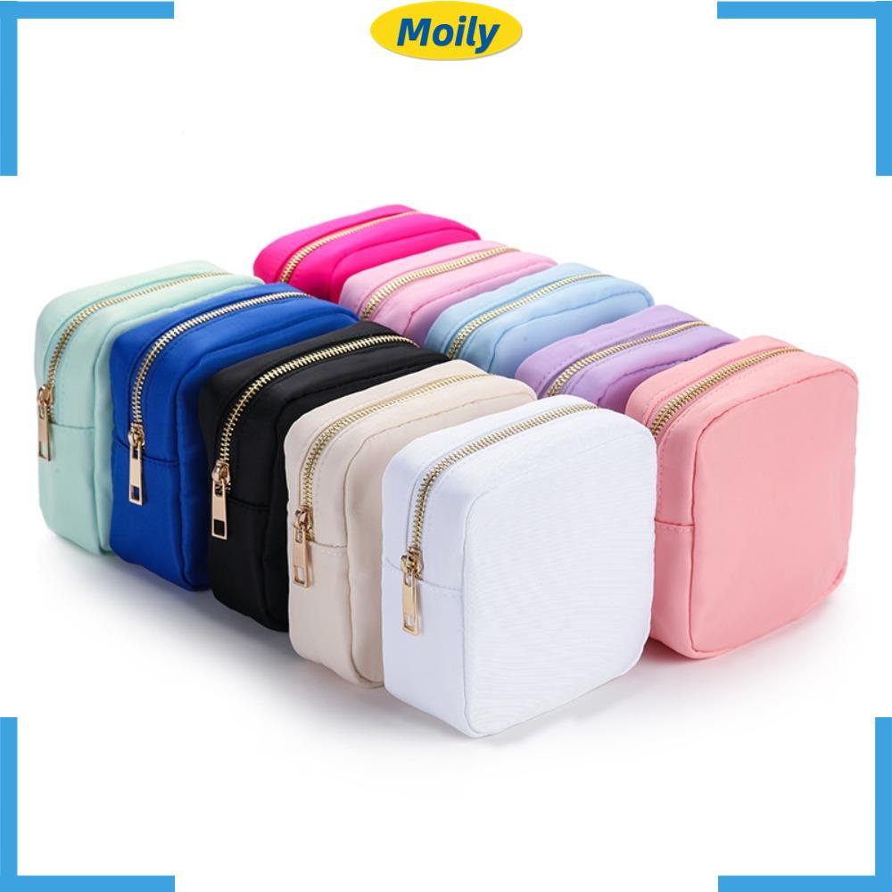 MOILYVN Túi Đựng Mỹ Phẩm / Đồ Trang Điểm Sức Chứa Lớn Có Khóa Kéo Màu Vàng Kim Thời Trang Chống Thấm Nước