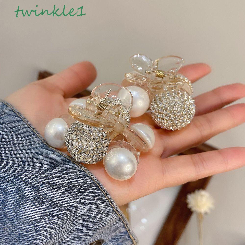 TWINKLE Kẹp Tóc Càng Cua Đính Đá Hình Quả Cherry Phong Cách Retro