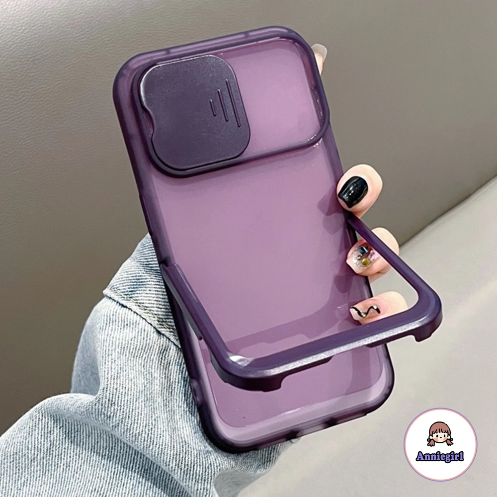 Ốp Điện Thoại Dẻo Kèm Giá Đỡ Kiểu Đẩy Chống Sốc Bảo Vệ Ống Kính Máy Ảnh Cho IPhone 14 13 12 11 Pro Max