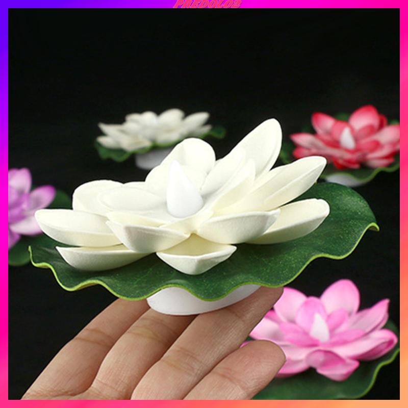 Set 6 Đèn LED Nổi Hình Hoa Sen Nhiều Màu Sắc Trang Trí Sân Vườn