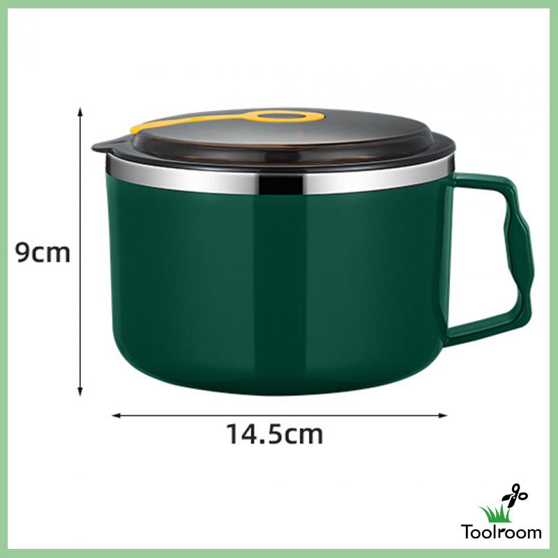 Tô Ăn Mì Có Nắp Và Tay Cầm Bằng Thép Không Gỉ Tiện Lợi