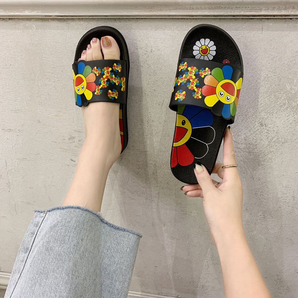 Hàng Có Sẵn Xăng đan Đế Mềm Hình Hoa Hướng Dương Thời Trang Mùa Hè Cho Nữ