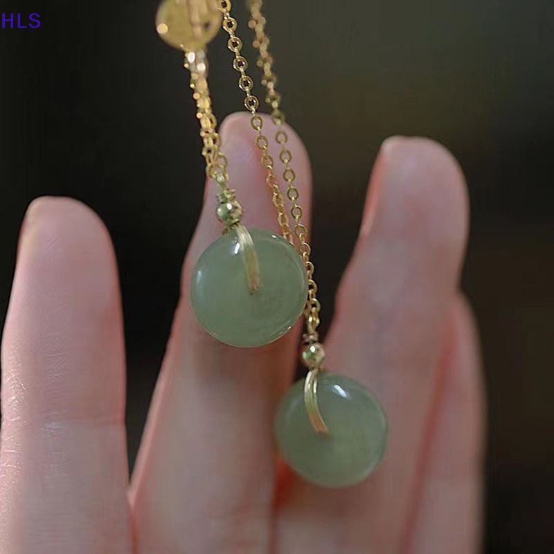 [HLS] Vòng cổ Mặt Ngọc Bích Hetian Peace Khóa Cài Đơn Giản Nhẹ Nhàng Và Cổ Tích Ins Thời Trang