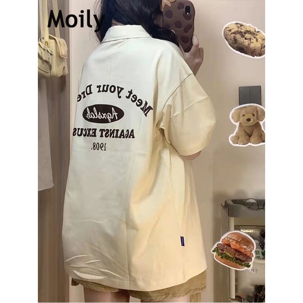 Moily áo  thun nữ áo polo  nữ Thời trang hàn quốc A23K03N