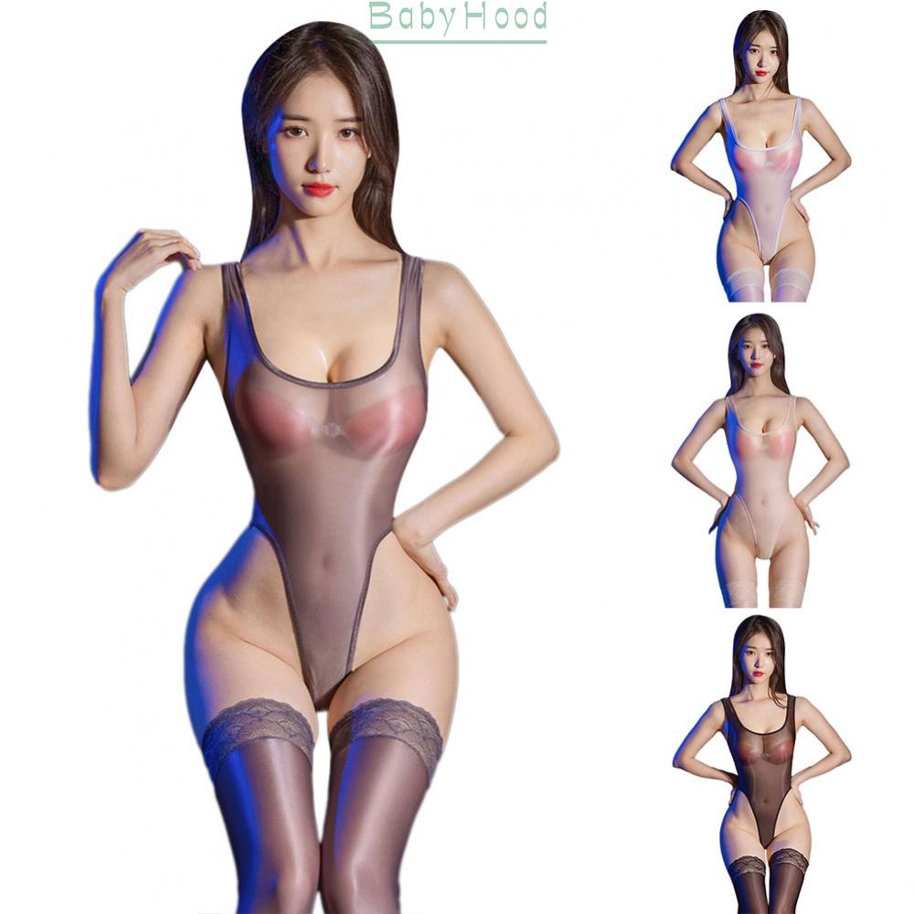 Womens Bodysuit Nylon+Spandex Open Croth Regular See Through Sexy Sheer#BBHOOD