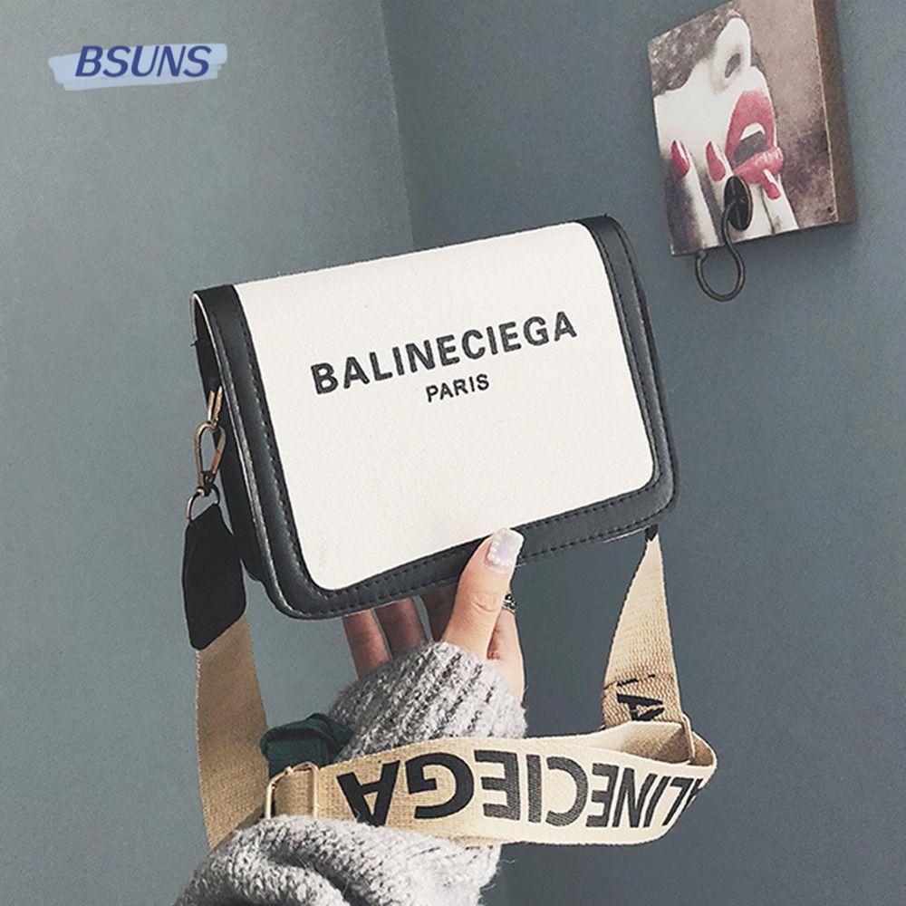BSUNS Túi vải Dáng Vuông Nhỏ Dây Đeo Bản Rộng Đa Năng Cho Nữ
