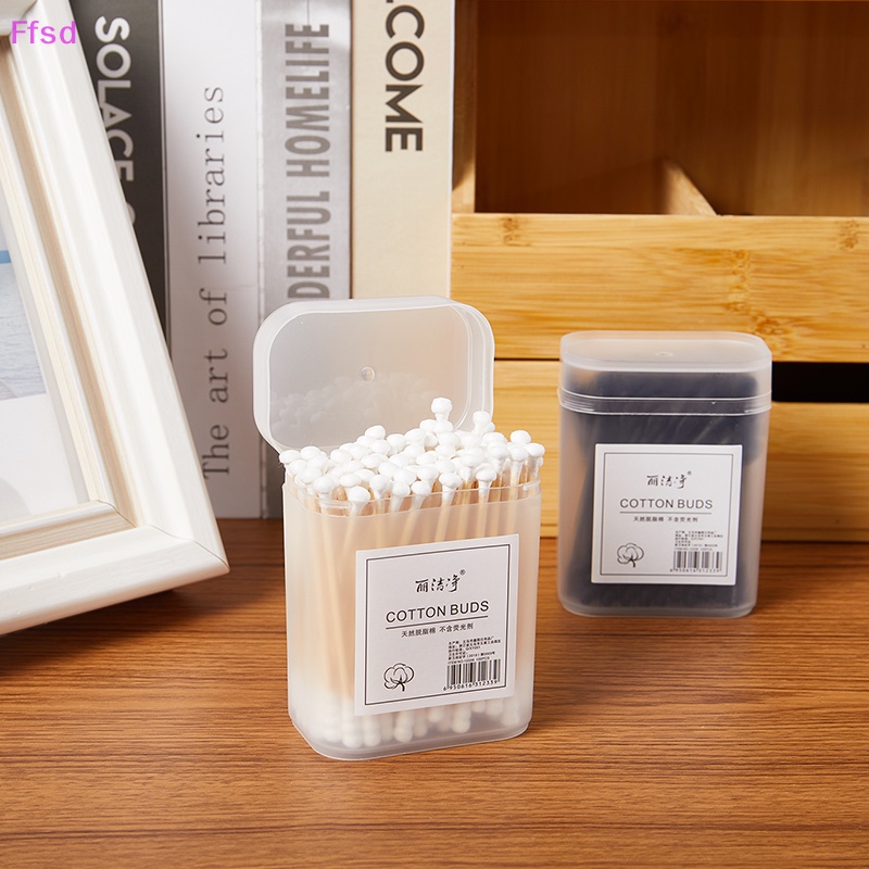 Set 100 Tăm Bông Cotton Hai Đầu Dùng Một Lần Trang Điểm Làm Đẹp