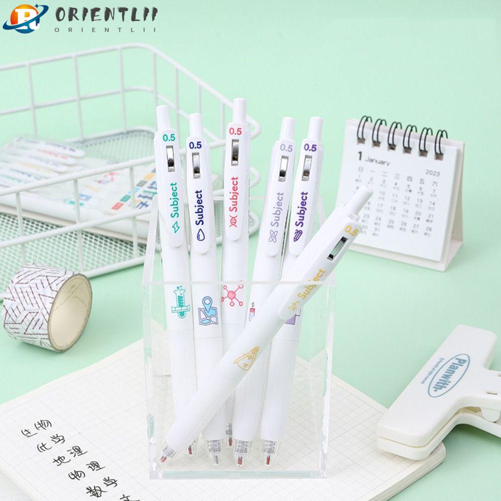 ORIENTLII Set 6 Bút Mực Gel Họa Tiết Hoa Tulip Hoạt Hình Trang Trí