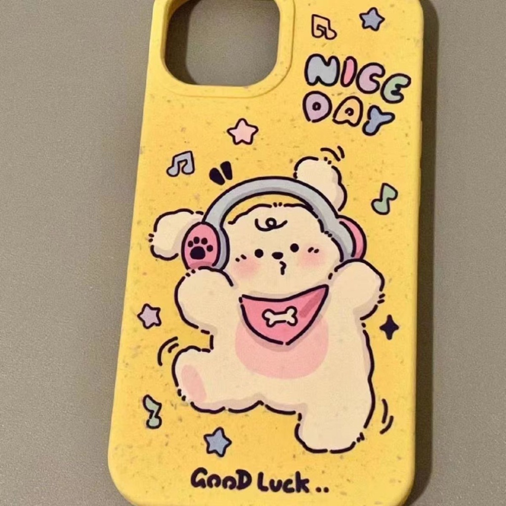 Áo Thun In Hình Cún Con Đáng Yêu Cho Bé121178Ốp Điện Thoại Dẻo Màu Vàng Sữa Họa Tiết Hoạt Hình Dễ Thương Cho iPhone14 Apple promax 13