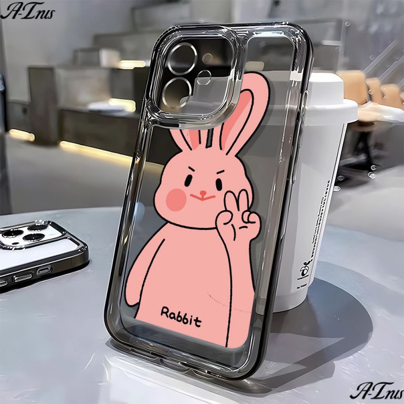 Ốp Điện Thoại Dẻo Màu Hồng Họa Tiết Hoạt Hình Chú Thỏ Dễ Thương Chống Bụi Bẩn Cho iPhone14Promax11 13 7128