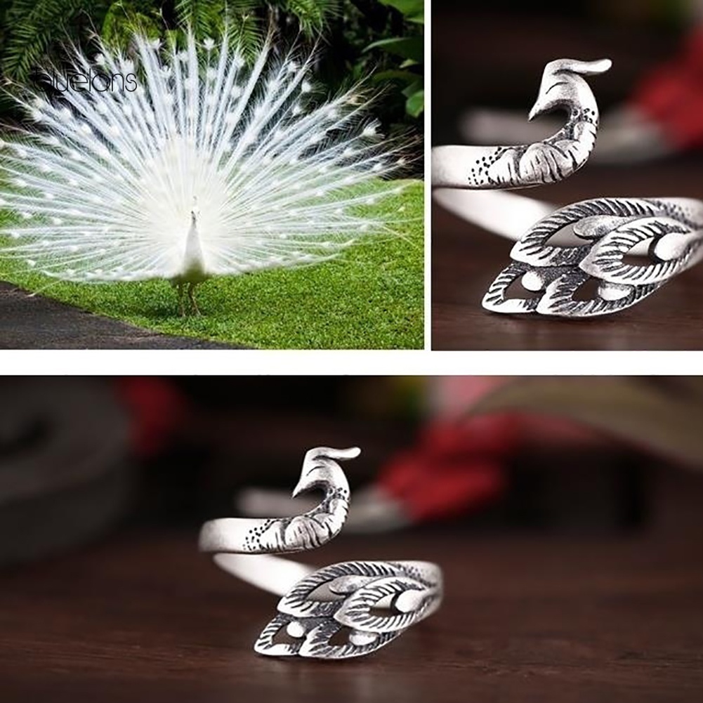 Nhẫn Hở Hình Chim Công Phong Cách Cổ Điển Thời Trang Cho Nữ