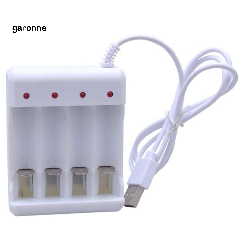 Hộp Sạc Pin AA / AAA Ni-MH Ni-Cd 4 Ngăn Có Đèn LED Báo Hiệu