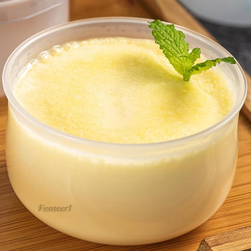 Bộ 50 Cốc Đựng Kem / Bánh Tráng Miệng Dùng Một Lần Màu Trong Suốt Có Nắp Đậy Dùng Trong Lò Vi Sóng