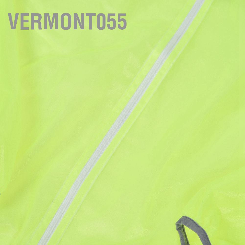 Vermont055 Huỳnh Quang Xanh Unisex Phản Xe Đạp Đi Áo Khoác Thoáng Khí Mưa Có Mũ Trùm Đầu