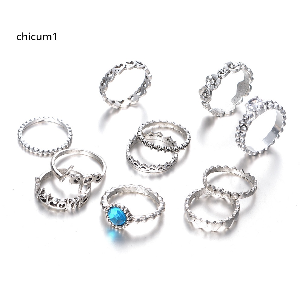 Set 11 Nhẫn Đeo Khớp Ngón Tay Kiểu Dáng Đa Dạng