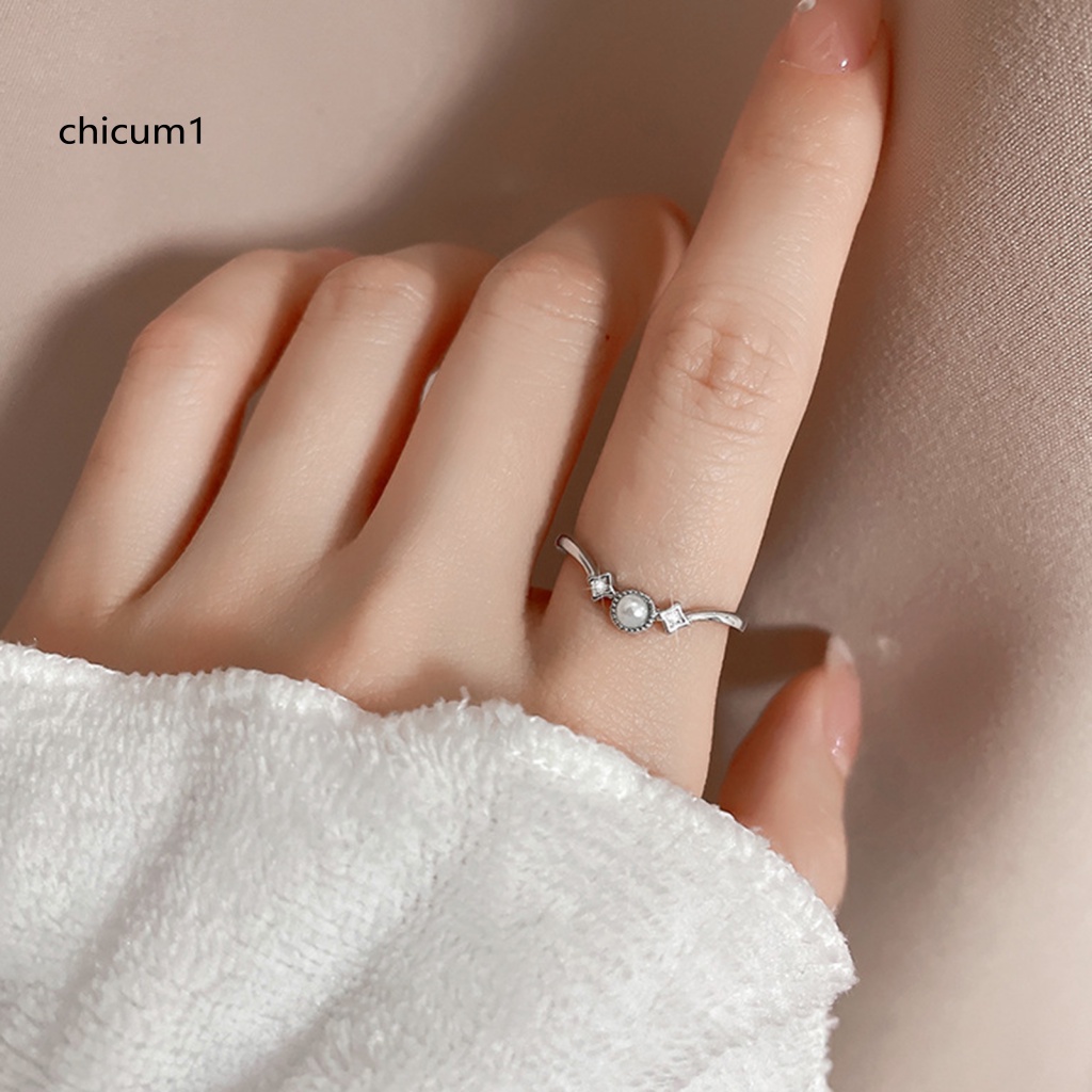 Nhẫn Đồng Đính Ngọc Trai Nhân Tạo Thời Trang Dành Cho Nữ