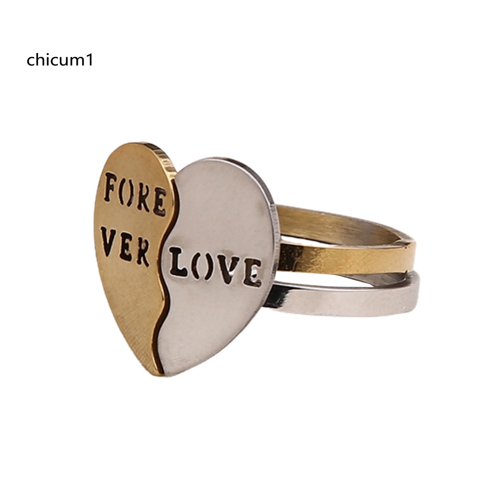 Set 2 Nhẫn Hợp Kim Hình Trái Tim Thời Trang Cho Cặp Đôi