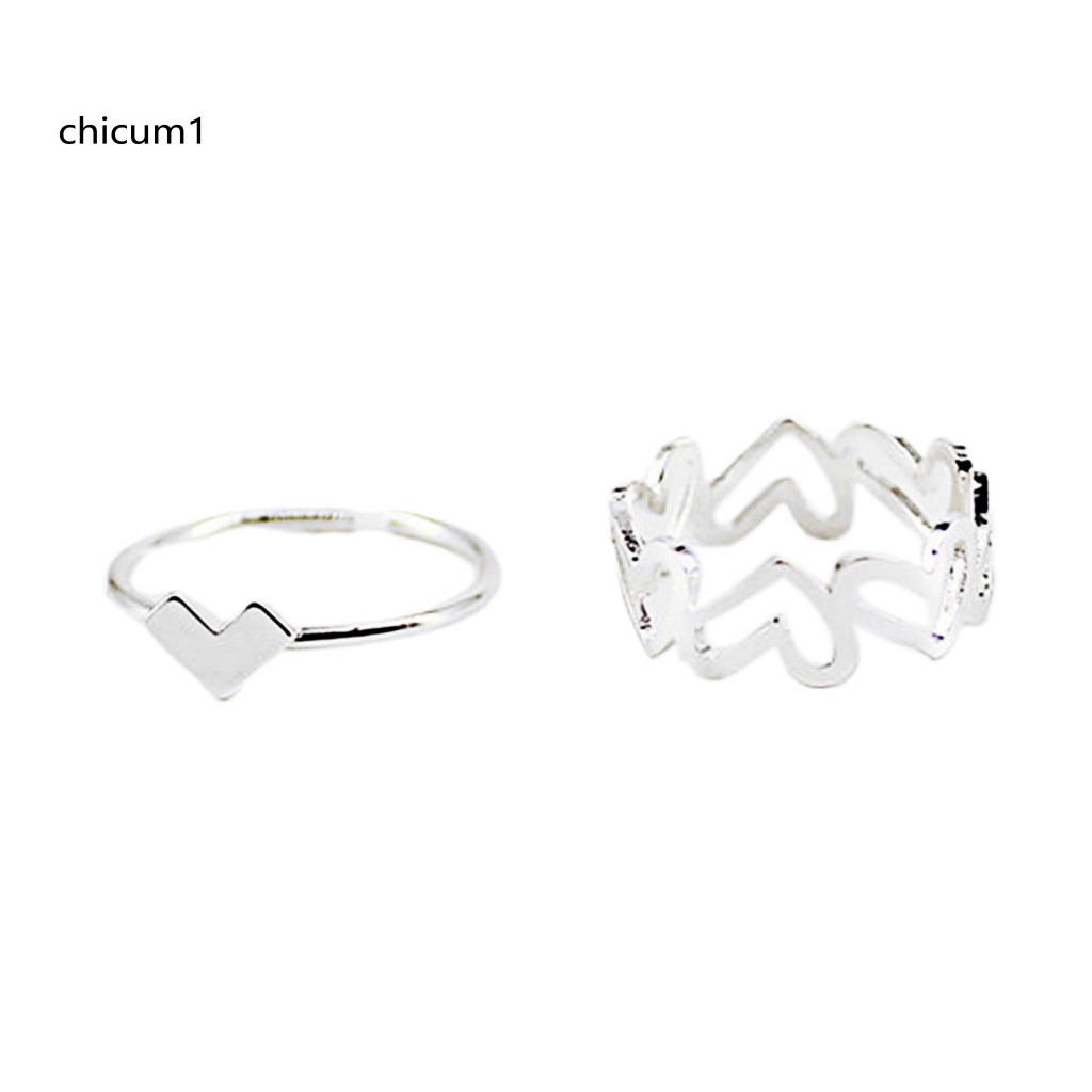 1 Cặp Nhẫn Đeo Ngón Tay Màu Sắc Xinh Xắn Lãng Mạn Dành Cho Nữ