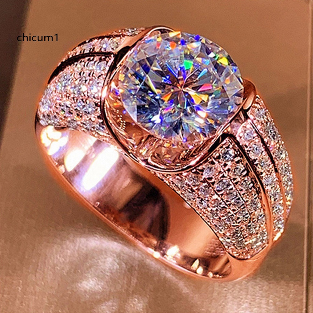 Nhẫn Hợp Kim Đính Đá Zircon Kiểu Dáng Đơn Giản Cho Nữ
